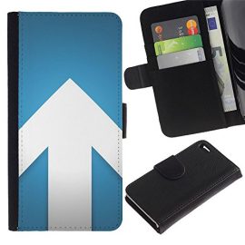Lego 5002115 Apple iPhone 4 / iPhone 4S Colorful Pattern Flip Wallet Leather Holster Protective Skin Case Cover – Arrow Blue White Minimalist Design