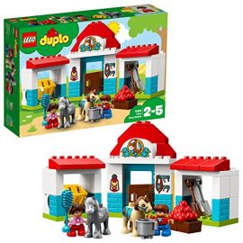LEGO 10868 DUPLO Town Farm Pony Stable Toddler Building Set with 2 Horse Figures, Toy for Kids Age 2-5