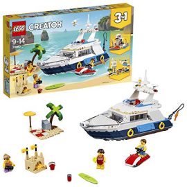LEGO 31083 Creator 3in1 Cruising Adventures Luxury Yacht, Beach House and Helicopter Fuselage Model Building Set, Seaside Toys for Kids 9-14 Years Old