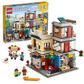 LEGO 31097 Creator 3-in-1 Townhouse Pet Shop and Cafe Building Toy Brickset with 3 Minifigures, Brick-built Dog, Toucan and Mouse Figures