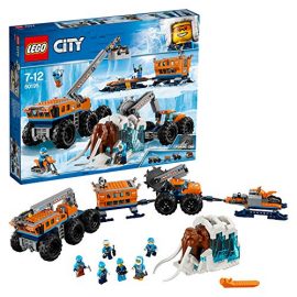 LEGO 60195 City Arctic Expedition Arctic Mobile Exploration Base Building Set with Crane Truck, Lab Trail, Snowmobile, Mammoth, Adventure Toys for Kids 6-12 Years Old