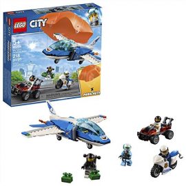LEGO 60208 City Police Sky Police Parachute Arrest with 3 Vehicles: Aeroplane, Car and Motorbike Toys, Crook’s Chase Sets for Kids