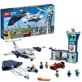 LEGO 60210 City Police Sky Police Air Base Station, Aeroplane with Paratrooper plus Jetpack, Motorbike and Car Toys, Chase Building Sets for Kids