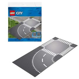 LEGO 60237 City Supplementary Curve and Crossroad 2 x Base Plates for all LEGO Building Sets