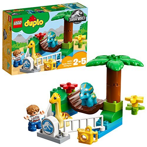 LEGO 10879 DUPLO Jurassic World Gentle Giants Petting Zoo Gray Mitchell Minifigure and 2 Baby Dinosaur Figures Building Set