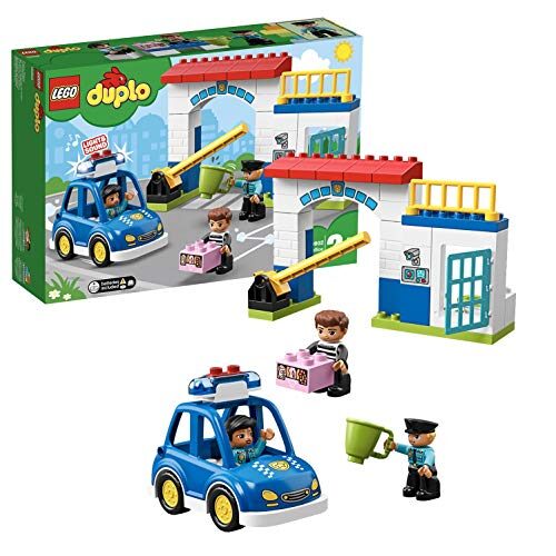 LEGO 10902 DUPLO Town Police Station with Light and Sound, Police Car, Jail Cell and 2 Policemen Figures, Toys for Toddlers