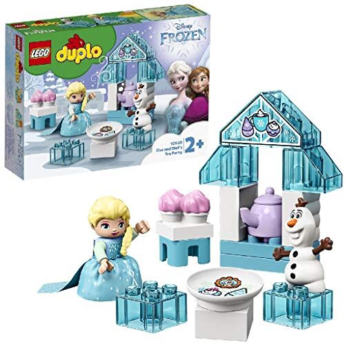 LEGO 10920 DUPLO Frozen II Elsa and Olaf’s Ice Party Toy, Large Bricks Set with Cupcakes and Teapot for Toddlers 2+ Year Old