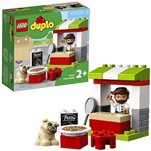 LEGO 10927 DUPLO Town Pizza Stand Playset with Pizza and Dog Figure, Large Bricks Toy for Toddlers 2+ Year Old