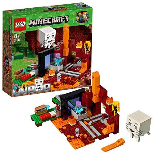 LEGO 21143 Minecraft The Nether Portal Building Kit, Steve Minifigure and Accessories, Build and Play Toy for Kids