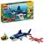 LEGO 31088 Creator 3in1 Deep Sea Creatures Shark, Crab and Squid or Angler Fish, Seaside Adventures Building Set, Toys for Kids 7 Years Old and Older