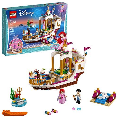 LEGO 41153 Disney Princess Ariel’s Royal Celebration Boat Toy, Ariel and Prince Eric Mini Dolls, The Little Mermaid Toys