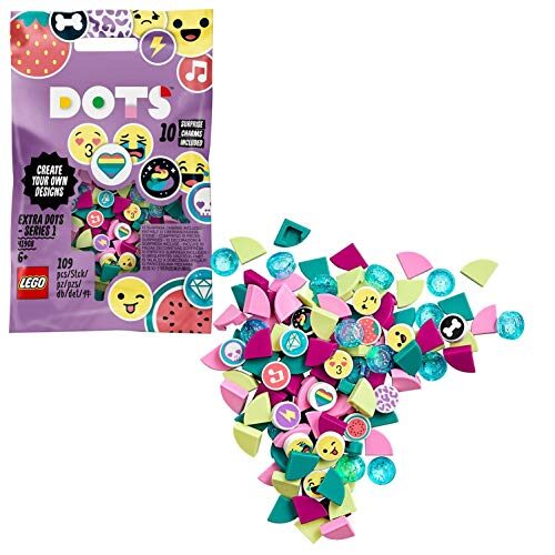 LEGO 41908 DOTS Extra DOTS – series 1 DIY Tiles Beads Set, Art and Craft for Kids with 10 Surprise Charms