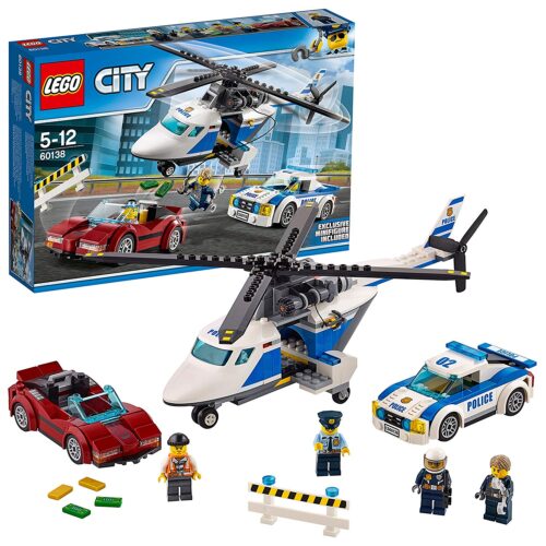 Lego 2853216 LEGO 60138 City Police High Speed Chase Playset, Toy Helicopter and Sports Car, Police Sets for Kids
