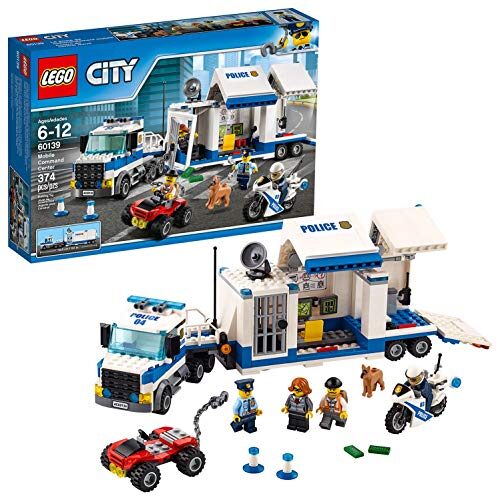 LEGO 60139 City Police Mobile Command Center Set, Truck Toy with Trailer and Motorbike, Jail Break and Chase Toys for Kids