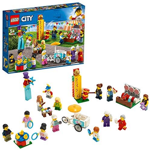 LEGO 60234 City Town People Pack – Fun Fair Building Set with 14 Minifigures, Toys for Kids 5 Years Old