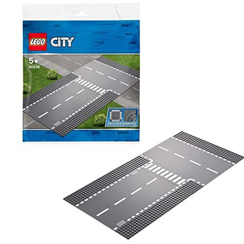 LEGO 60236 City Supplementary Straight and T-junction 2 x Base Plates for all LEGO Building Sets