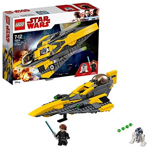 LEGO 75214 Star Wars Anakin’s Jedi Starfighter Set, with Anakin Skywalker and R2-D2 Figure, The Clone Wars Collection