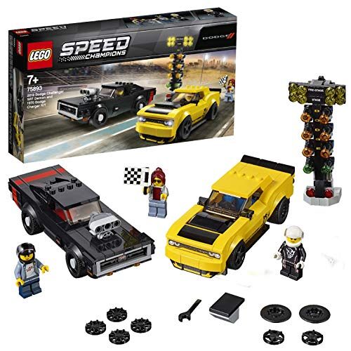 LEGO 75893 Speed Champions 2018 Dodge Challenger SRT Demon and 1970 Driver Minifigure Race Car Model Building Set, Vehicle Toys for Kids 7 Years and Older