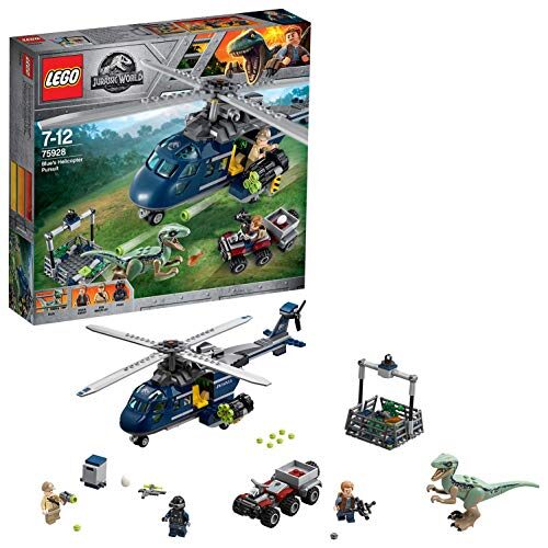 LEGO 75928 Jurassic World Blue’s Helicopter Pursuit Owen Minifigure and Blue the Dinosaur Figure Building Set, Fallen Kingdom Movie Sets for 7-12 Years Old Boys and Girls