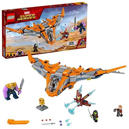LEGO 76107 Marvel Avengers Thanos Ultimate Battle Playset, The Guardian’s Ship, Iron Man, Star-Lord, Gamora and Thanos Action Figures, Superhero Toys for Kids