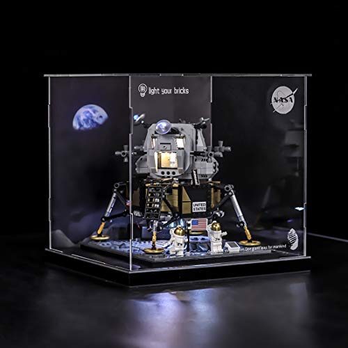 POXL Acrylic Display Case/Box for (Nasa Apollo 11 Lunar Lander) Building Kit Models – Dustproof Display Box Compatible with Lego 10266 (Lego Set not included)