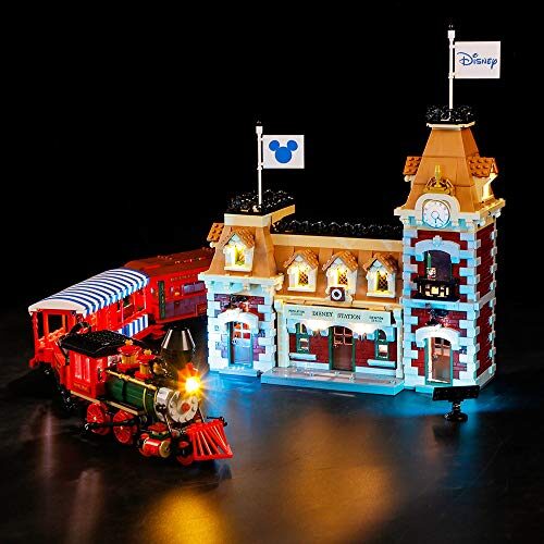 Vonado Led Lighting Kit for Lego 71044 Disney Train and Station Lighting Group Building Blocks Bricks Toys Gift to Friends Adult Boys and Girls Festival Christmas(Not Include The Lego Set)